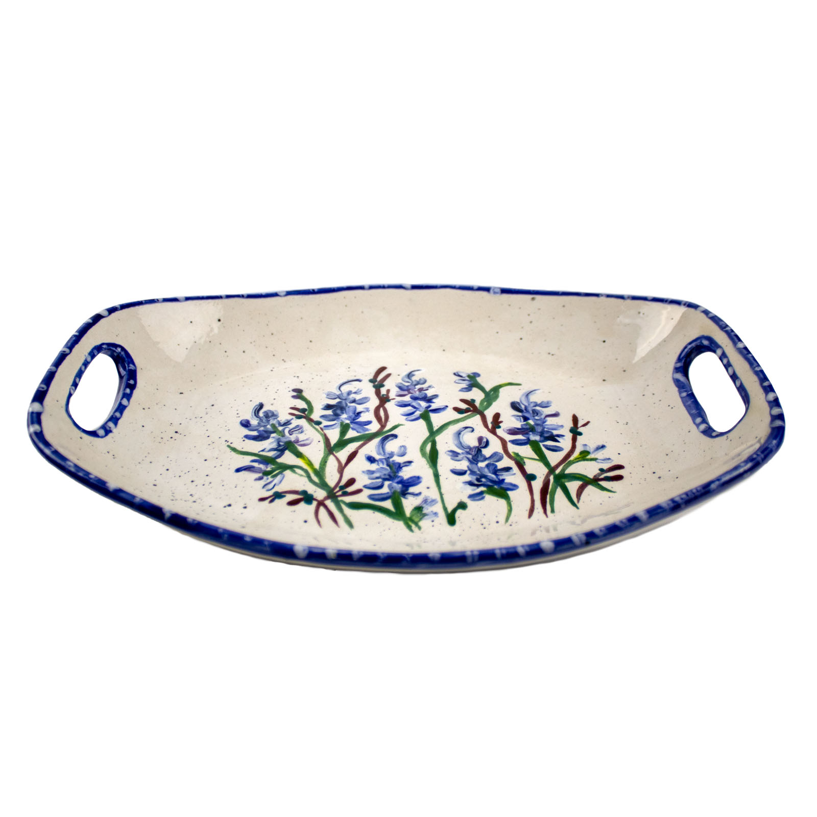 HandPainted Ceramic Handled Tray Texas