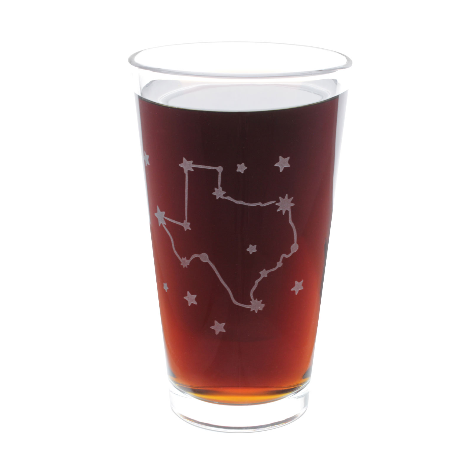 Texas Map Pint Glass Set of 2