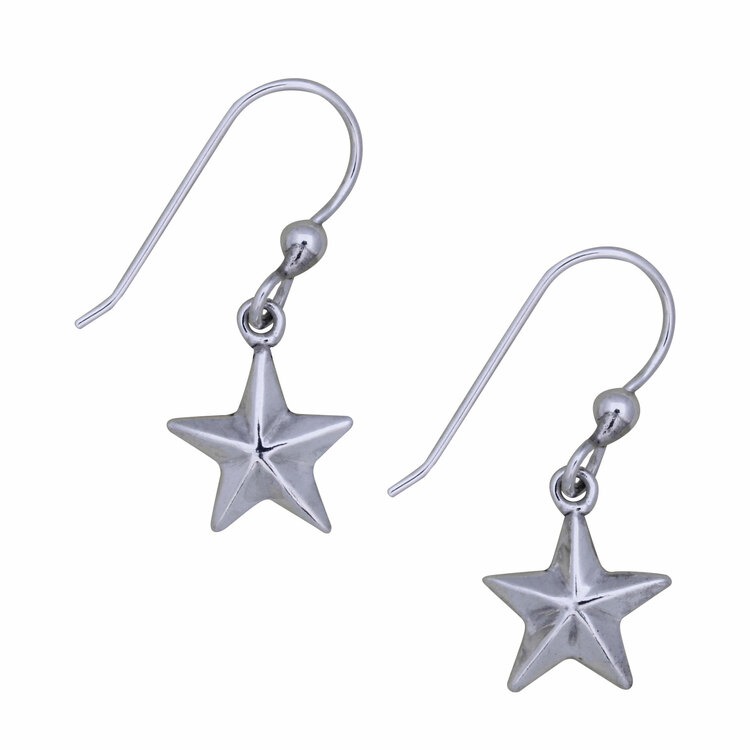 Texas Star Sterling Silver  Dangle  Earrings