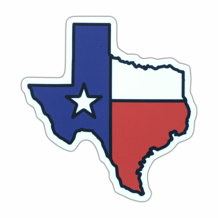 Texas Flag Shape Vinyl Sticker