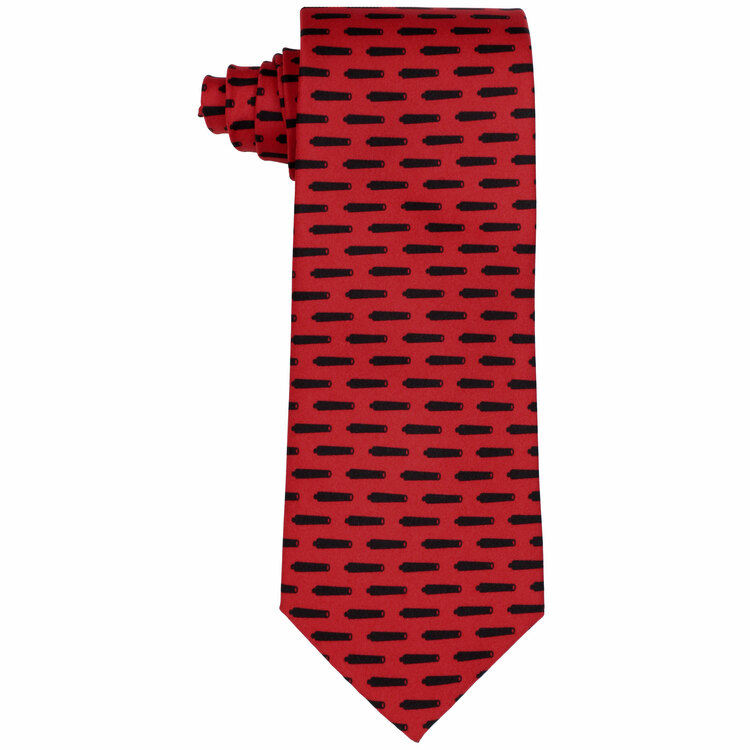 Gonzales Cannon Red Silk Tie