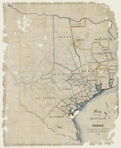 H. Groves Map of the Republic of Texas shewing [sic] its division into ...